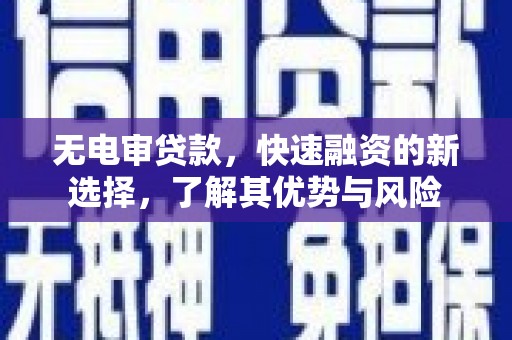 郸城无电审贷款，快速融资的新选择，了解其优势与风险