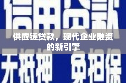 郸城供应链贷款，现代企业融资的新引擎
