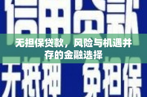 郸城无担保贷款，风险与机遇并存的金融选择