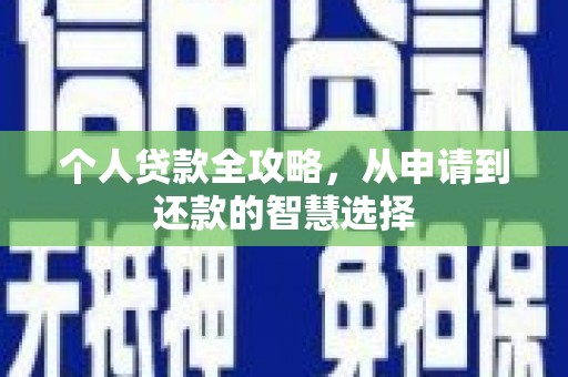 郸城个人贷款全攻略，从申请到还款的智慧选择