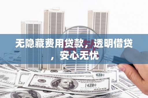 郸城无隐藏费用贷款，透明借贷，安心无忧