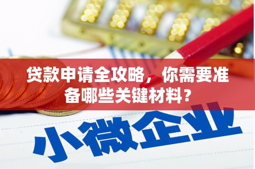 郸城贷款申请全攻略，你需要准备哪些关键材料？