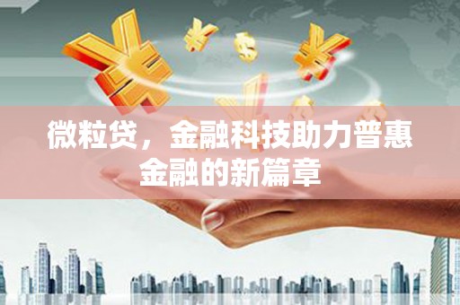 郸城微粒贷，金融科技助力普惠金融的新篇章