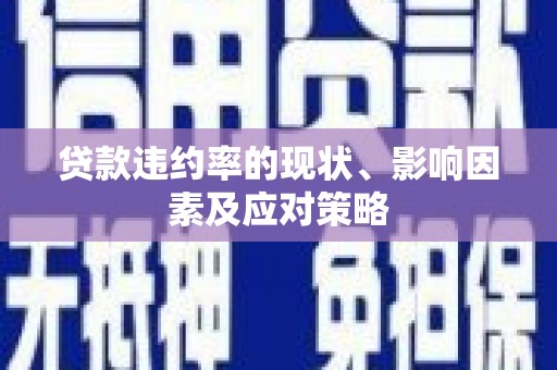 郸城贷款违约率的现状、影响因素及应对策略