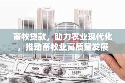 郸城畜牧贷款，助力农业现代化，推动畜牧业高质量发展