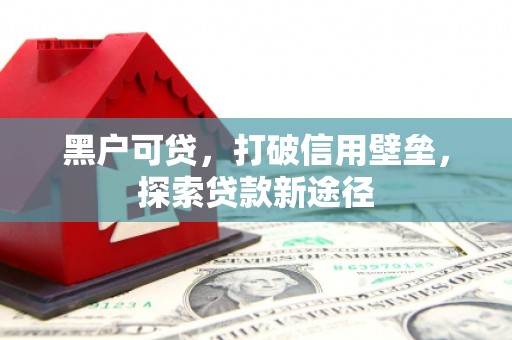 郸城黑户可贷，打破信用壁垒，探索贷款新途径