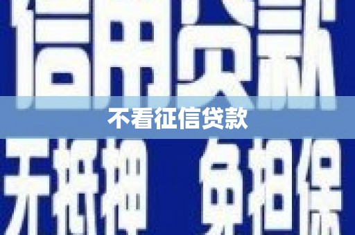 郸城不看征信贷款