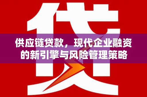 郸城供应链贷款，现代企业融资的新引擎与风险管理策略