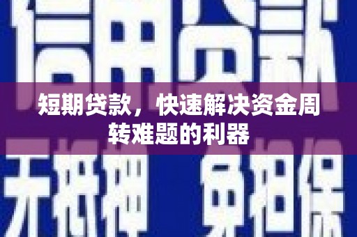 郸城短期贷款，快速解决资金周转难题的利器