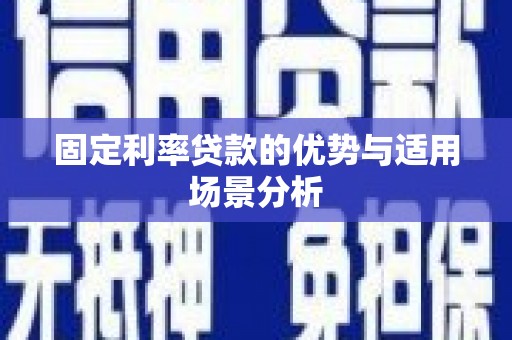 郸城固定利率贷款的优势与适用场景分析