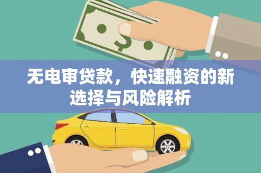 郸城无电审贷款，快速融资的新选择与风险解析