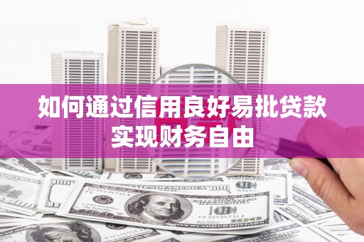 郸城如何通过信用良好易批贷款实现财务自由