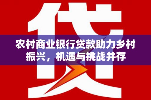 郸城农村商业银行贷款助力乡村振兴，机遇与挑战并存
