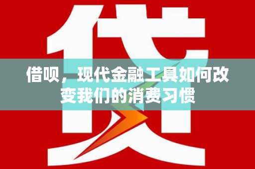 郸城借呗，现代金融工具如何改变我们的消费习惯