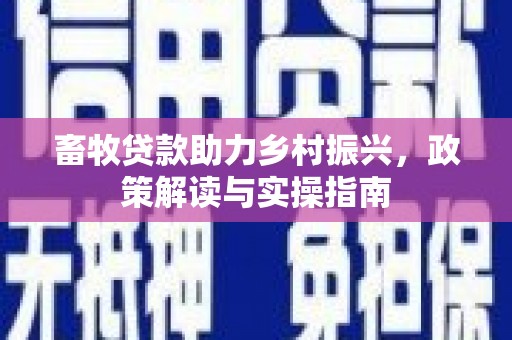 郸城畜牧贷款助力乡村振兴，政策解读与实操指南