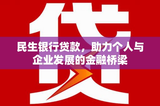 郸城民生银行贷款，助力个人与企业发展的金融桥梁