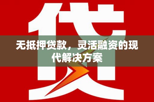 郸城无抵押贷款，灵活融资的现代解决方案