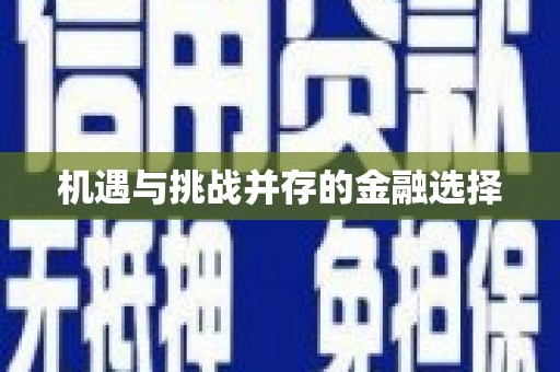 郸城机遇与挑战并存的金融选择