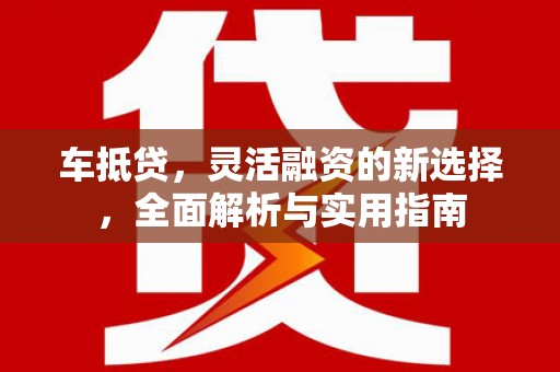 郸城车抵贷，灵活融资的新选择，全面解析与实用指南