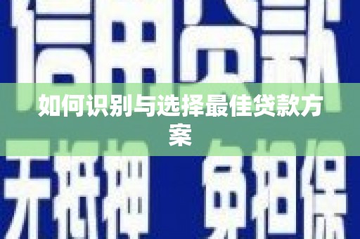 郸城如何识别与选择最佳贷款方案